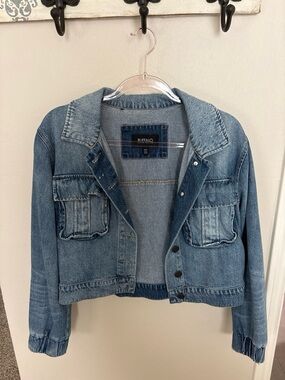 Buffalo David Bitton Cropped Blue Denim Jacket